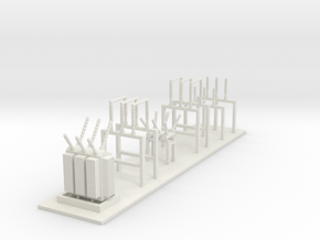 Power Substation v 1 N scale in White Natural Versatile Plastic