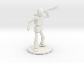 Spear Guy in White Natural Versatile Plastic