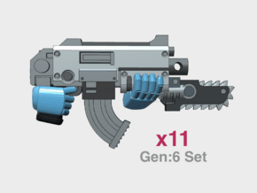 G:6 Set: Mk2b Boltfire Gun - Ripper in Tan Fine Detail Plastic: Large