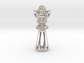 Queen (chess) in Rhodium Plated Brass
