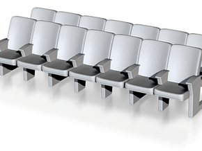 Cinema seats 01. 1:64 Scale (S)  2 Rows x 8 Seat in Tan Fine Detail Plastic