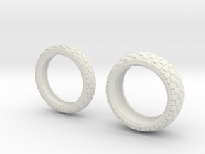 1/6 Motorcycle Off Road Tyre in White Natural Versatile Plastic
