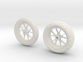 1/6 10 Spoke Wheel with Tyre in White Natural Versatile Plastic
