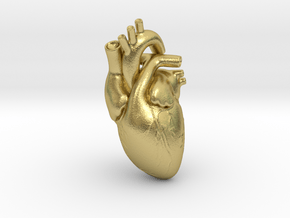 Heart in Natural Brass