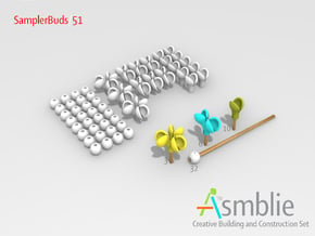 Sampler Buds/51 in White Processed Versatile Plastic
