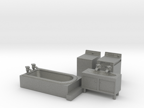 S Scale Modern Bathroom Set in Gray PA12
