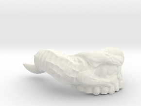 Bone knee pad Horned half skull (Right) in White Natural Versatile Plastic