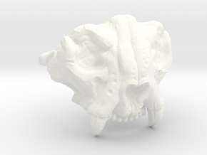 Bone knee pad Tiger Skull in White Smooth Versatile Plastic