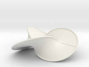 Trefoil Contact Surface (Billiard & Tube) in White Natural Versatile Plastic