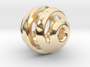 sphere spiral pendant in 14K Yellow Gold