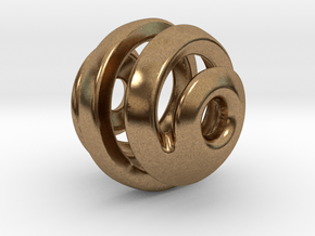 sphere spiral pendant in Natural Brass