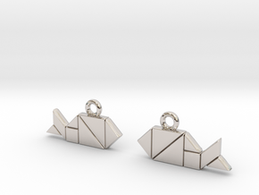 Whale tangram in Rhodium Plated Brass