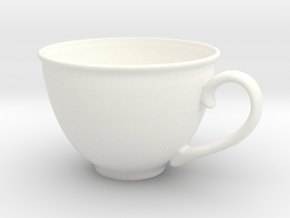Plain Teacup & Saucer (for costumes & plants) in White Smooth Versatile Plastic: d10