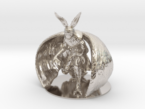 Mothman Figurine in Rhodium Plated Brass