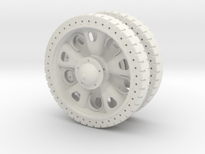 1/10 T34-roadwheel_starfish_with_tire in White Natural Versatile Plastic
