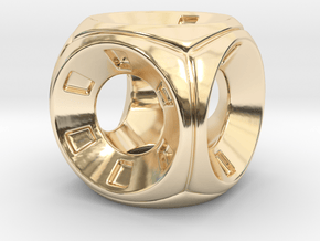 Jet Dice in 14K Yellow Gold