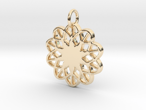 Flower Pendant- Makom Jewelry in 14k Gold Plated Brass