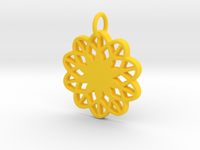 Flower Pendant- Makom Jewelry in Yellow Processed Versatile Plastic