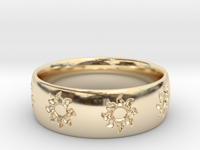 MTG Plains Land Ring in 14k Gold Plated Brass: 6 / 51.5