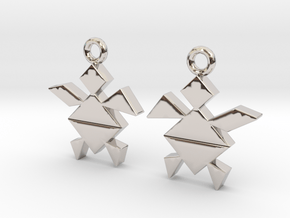 Tangram turtle in Rhodium Plated Brass