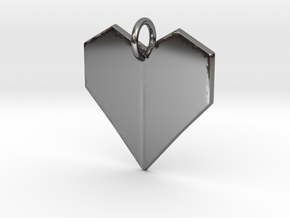 Geometric Heart- Makom Jewelry in Fine Detail Polished Silver