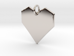 Geometric Heart- Makom Jewelry in Rhodium Plated Brass