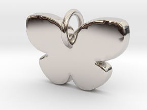 Butterfly  Pendant - Makom  Jewelry  in Rhodium Plated Brass