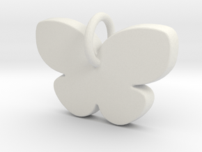 Butterfly  Pendant - Makom  Jewelry  in White Natural Versatile Plastic
