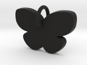 Butterfly  Pendant - Makom  Jewelry  in Black Smooth Versatile Plastic