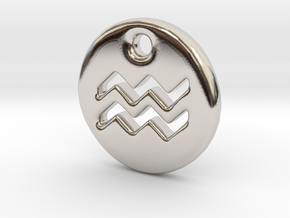 Aquarius Necklace Charm in Platinum: Medium