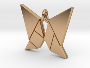Butterfly tangram [pendant] in Polished Bronze