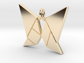 Butterfly tangram [pendant] in 14k Gold Plated Brass