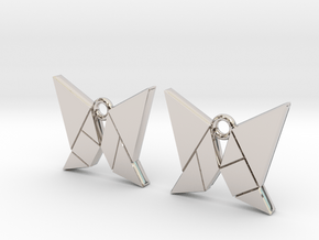 Butterfly tangram in Rhodium Plated Brass