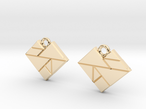 Tangram Hearts in 14k Gold Plated Brass