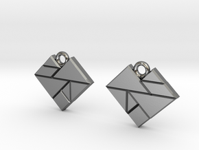 Tangram Hearts in Polished Silver
