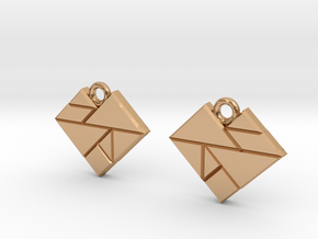 Tangram Hearts in Polished Bronze