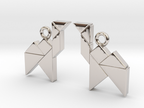 Tangram camels in Rhodium Plated Brass