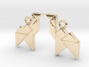 Tangram camels in 14k Gold Plated Brass