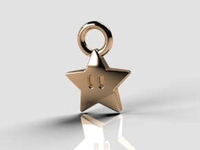 Tiny Super Mario Star Earring in Polished Bronze