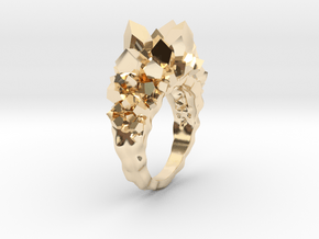 Crystal Ring size 5,5  in 14k Gold Plated Brass
