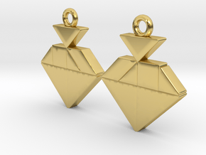 Tangram Strawberry in Polished Brass