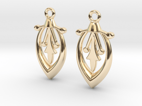 Art deco flowers in 14k Gold Plated Brass