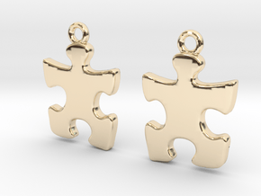 Puzzle pieces in 14k Gold Plated Brass