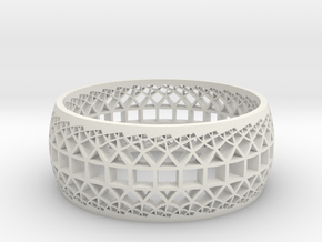 Oversized Hyperbolic Tiling Ring/Bracelet (Hollow) in White Natural Versatile Plastic