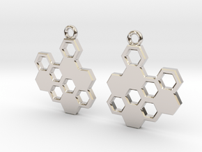 Boardgame hexagons in Rhodium Plated Brass