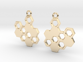 Boardgame hexagons in 14k Gold Plated Brass