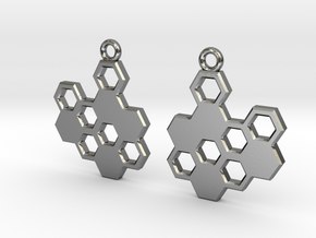 Boardgame hexagons in Polished Silver