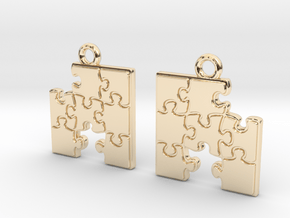 Puzzle in 14k Gold Plated Brass