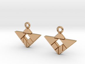 Tangram triangle and square in Polished Bronze