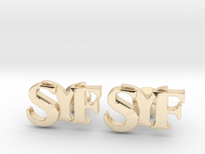 Monogram Cufflinks SYF in 14k Gold Plated Brass